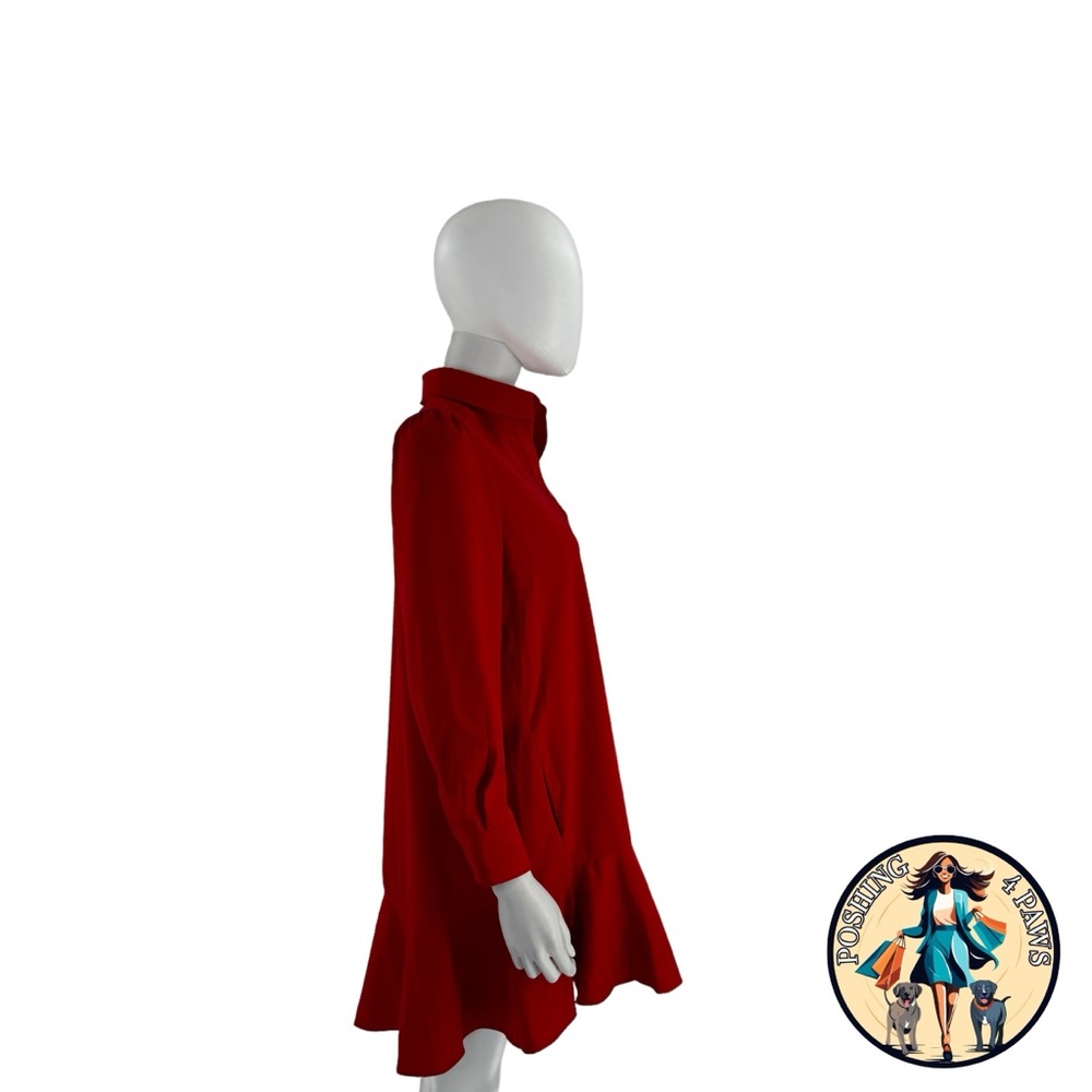 Tuckernuck NEW Red Callahan Long Sleeve Preppy Shirt Mini Dress Size Small - Picture 5 of 9